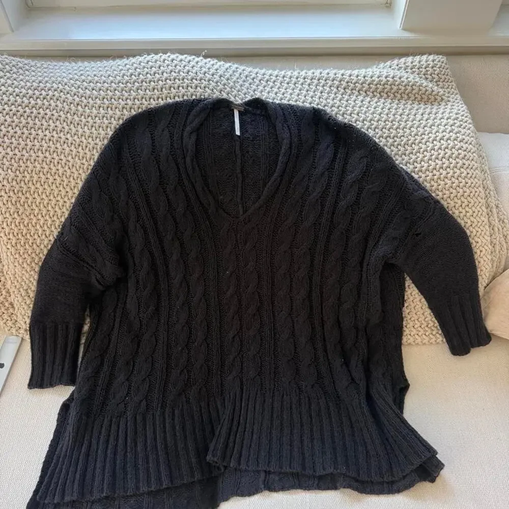 Black free people cable knit